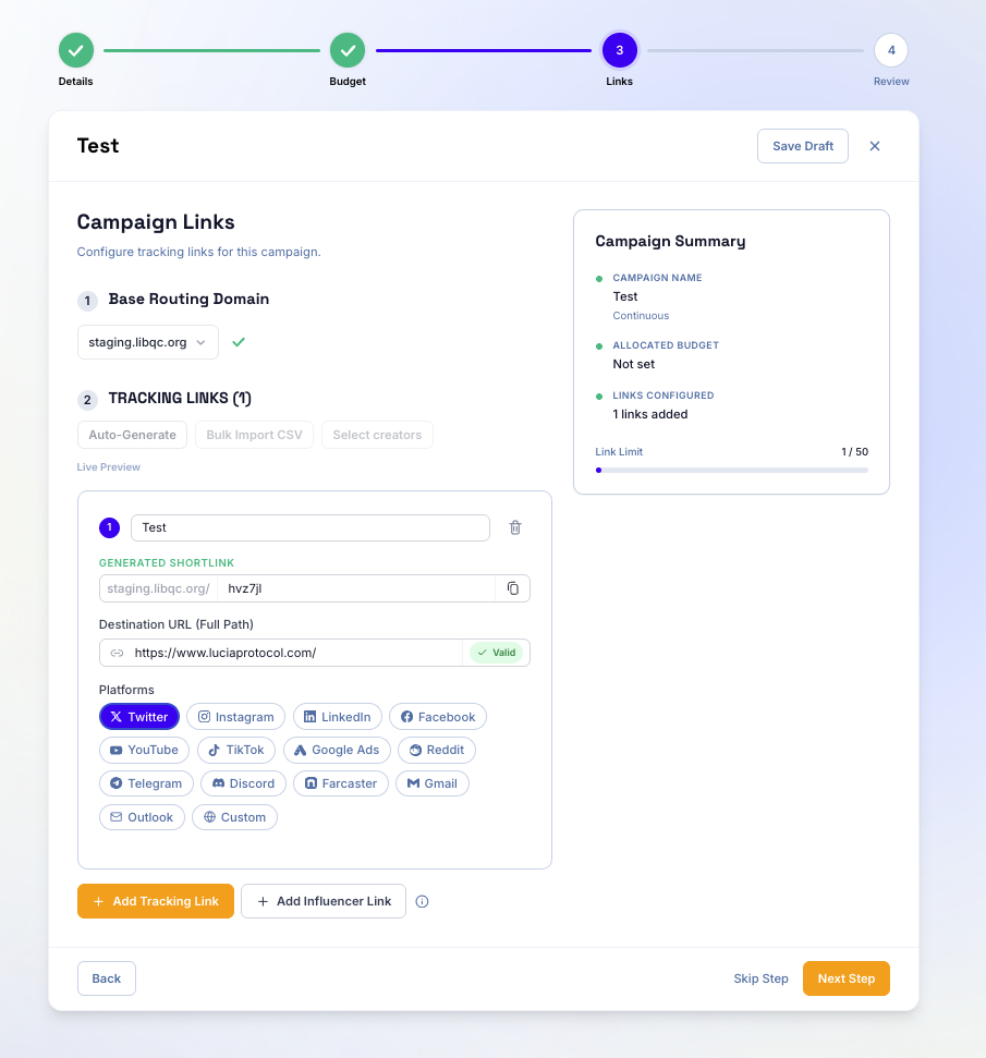 Step 3 — Links